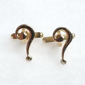Vintage Question Mark Cufflinks Gold Tone